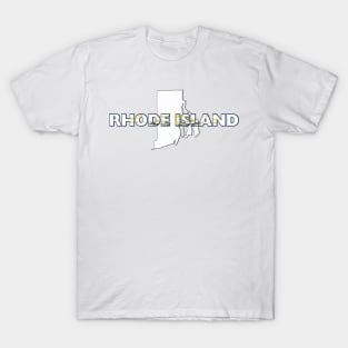 Rhode Island Colored State Letters T-Shirt